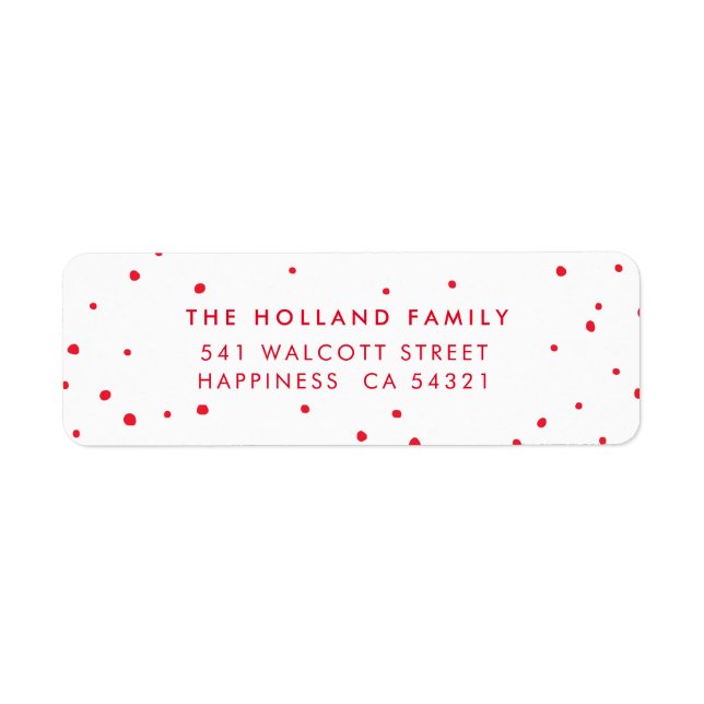 SENDER ADDRESS cute modern snow spots red (Front)
