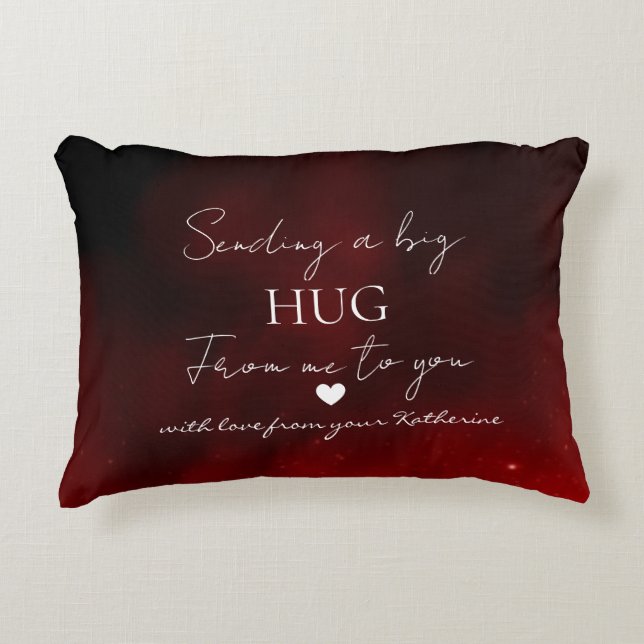 Sending a Big Hug – Personalized Love Message Decorative Cushion (Front)