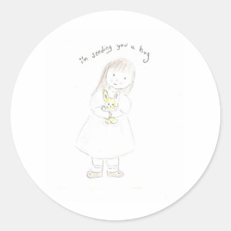 Sending a hug classic round sticker