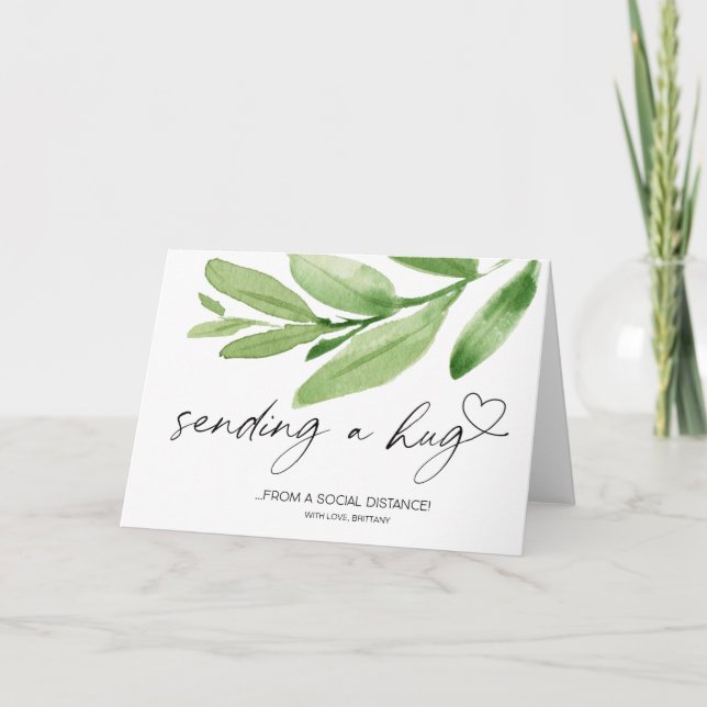 Sending a Hug Quarantine Social Distance Miss You Card (Front)