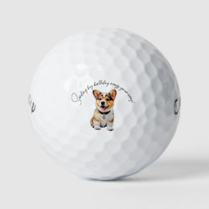 'Sending Big Birthday Wags Your Way!' Gift Golf Balls