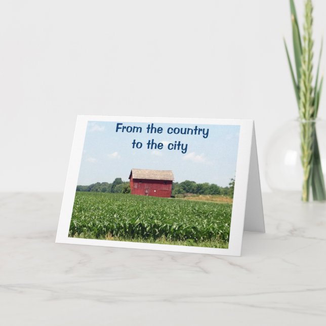 SENDING COUNTRY CHRISTMAS WISHES TO THE CITY HOLIDAY CARD (Front)