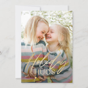 Sending Hugs Modern Holiday Photo Card