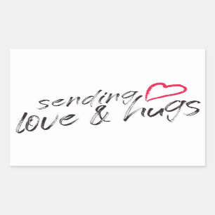 Sending Love and Hugs Rectangular Sticker