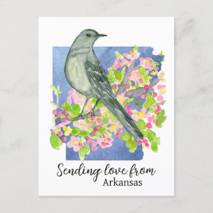 Sending Love From Arkansas Natural State Postcard