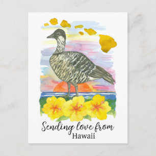 Sending Love From California Quail Poppies Postcard