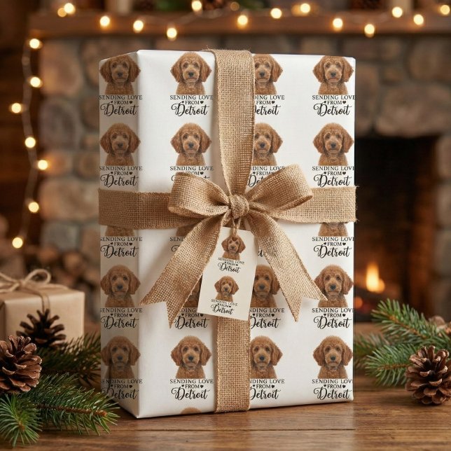 Sending Love From Detroit Wrapping Paper (Detroit love, custom made.)