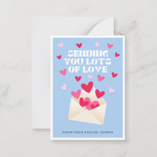 Sending Love Mail Hearts Envelope Valentine's Day Card