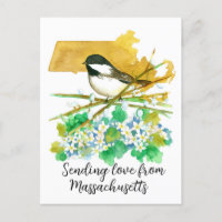 Sending Love Massachusetts Chickadee Mayflower