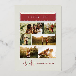 Sending Love Red and Gold Photo Collage Family