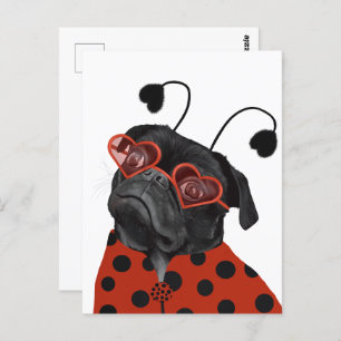 Sending Love With A Cute Love Pug Postcard