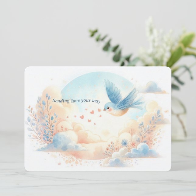 Sending Love Your Way – Personalised Flat Card (Standing Front)