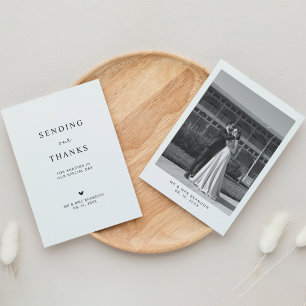 Sending Our Thanks Simple Photo Wedding Thank You Card