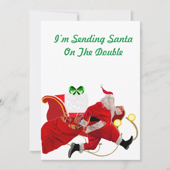 Sending Santa Christmas Card (Front)