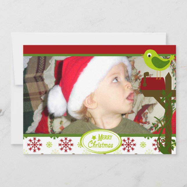 Sending Snowflakes Custom Holiday Photo Card (Front)