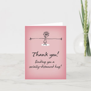 Sending Socially-Distanced Hug Thank You Card