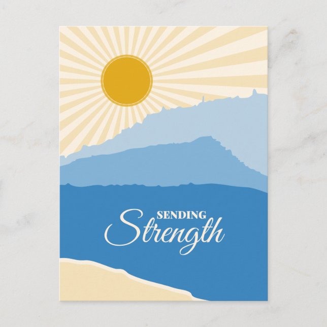 Sending Strength Mountain and Lake Postcard (Front)