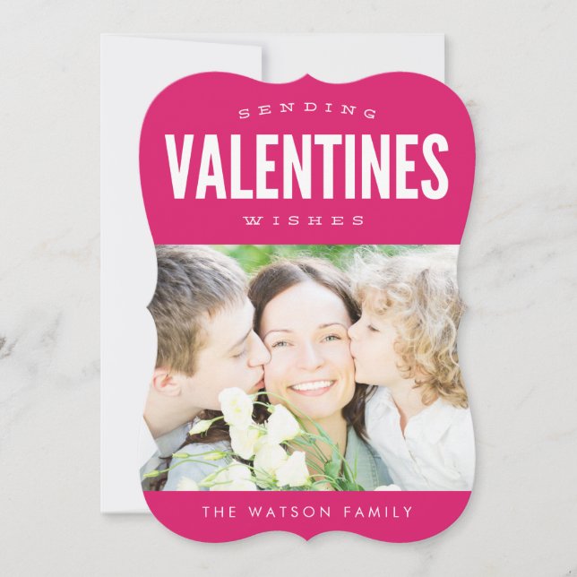 Sending Valentines Wishes Cute Photo Card (Front)