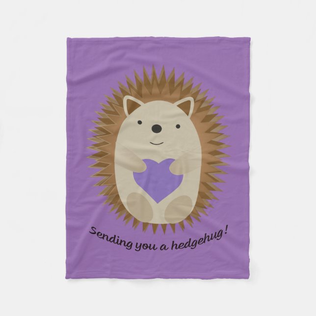 Sending You a Hedgehug Hedgehog Fleece Blanket (Front)