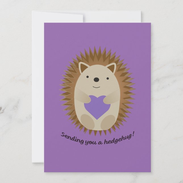 Sending You a Hedgehug Hedgehog Holiday Card (Front)