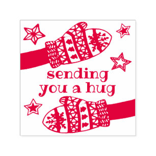 Sending You a Hug • Hands Mittens Stars Holiday Self-inking Stamp