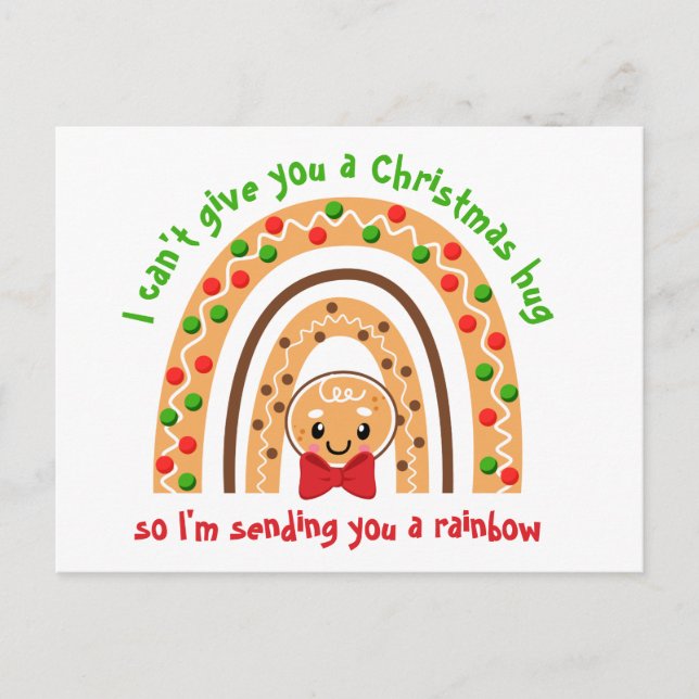 Sending You a Rainbow Gingerbread Christmas Postcard (Front)