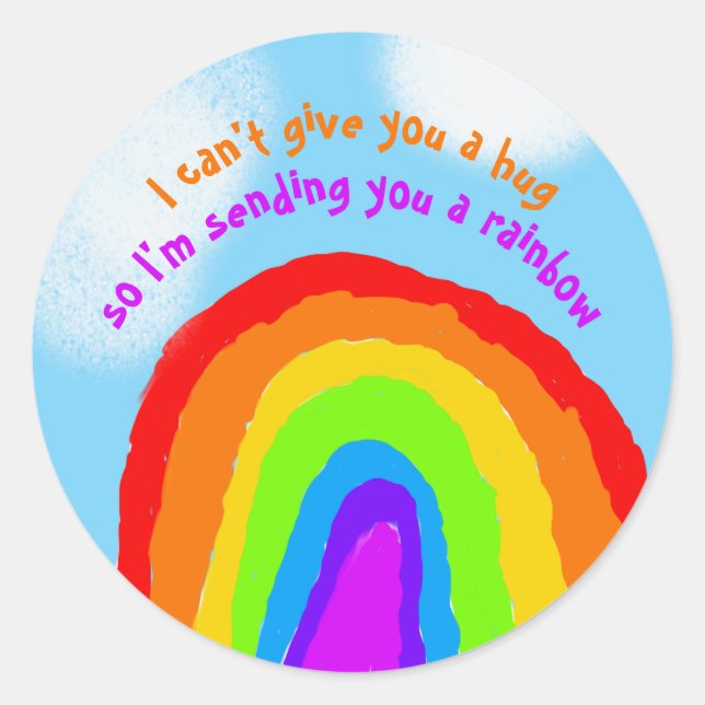 Sending You a Rainbow Missing You Classic Round Sticker (Front)