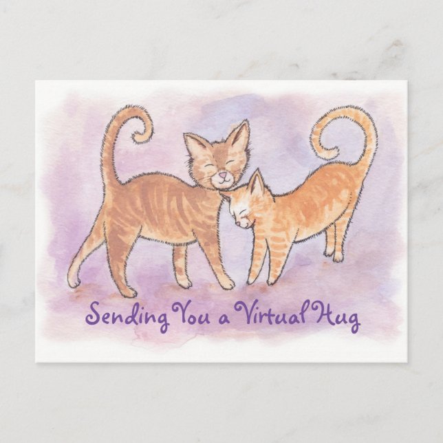 Sending You a Virtual Hug Kitty Postcard (Front)