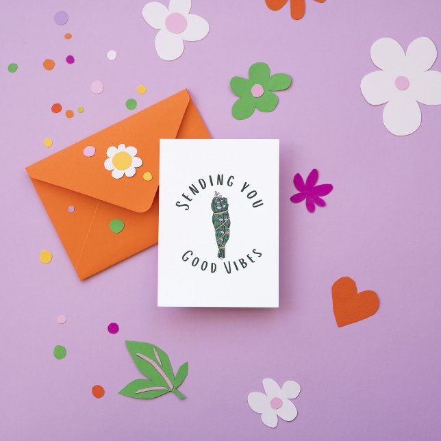 Sending You Good Vibes Folded Greeting Card (Creator Uploaded)