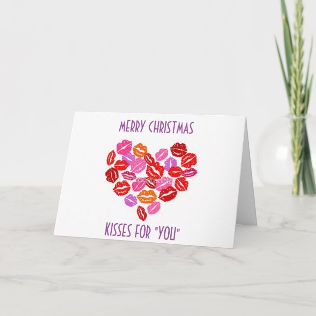 SENDING YOU "KISSES" AT CHRISTMAS HOLIDAY CARD (Front)