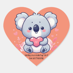Sending you koala hug full of love and friendship heart sticker