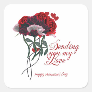 Sending you my love Happy Valentine’s Day Square Sticker