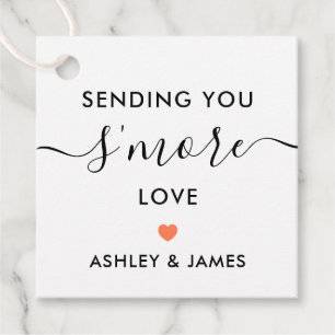 Sending You S'more Love Tag, Wedding Coral Favour Tags