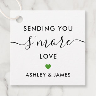 Sending You S'more Love Tag, Wedding Green Favour Tags