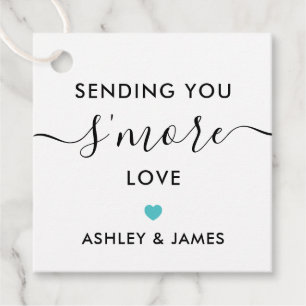 Sending You S'more Love Tag, Wedding Turquoise Favour Tags