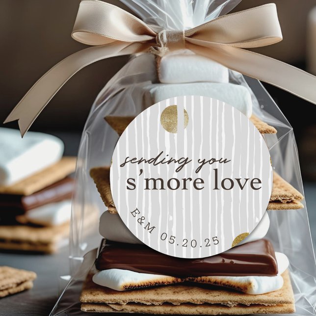 Sending You Smore Love Wedding Party Favour Classic Round Sticker (Creator Uploaded)