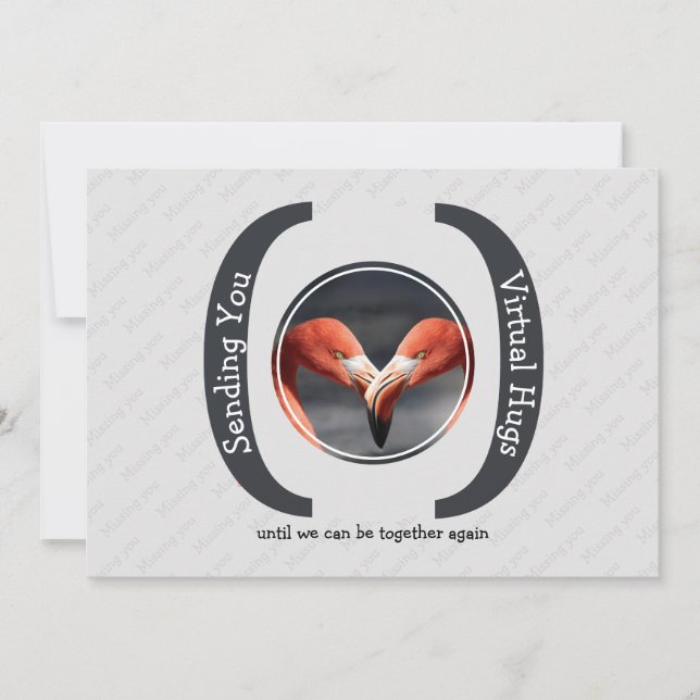 SENDING YOU VIRTUAL HUGS Photo GRAY Greeting Card (Front)