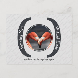 SENDING YOU VIRTUAL HUGS Photo Template GRAY Postcard