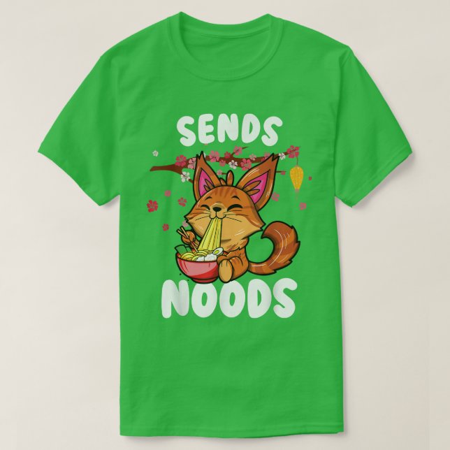 Sends noods main coon ramen cat kawaii  T-Shirt (Design Front)