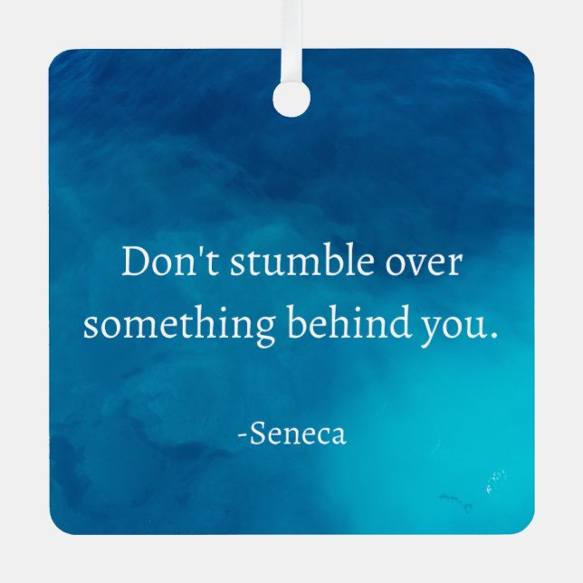 Seneca: Focus Forward, Don't Stumble on Past Metal Tree Decoration (Front)