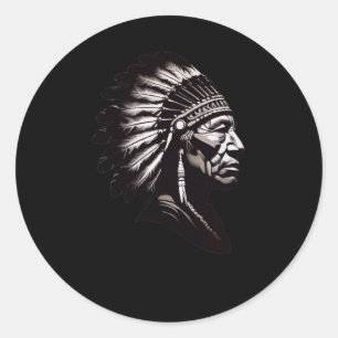 Seneca Indian Chief Sticker2 Classic Round Sticker