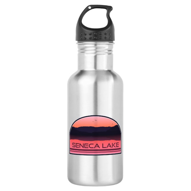 Seneca Lake New York Red Sunrise 532 Ml Water Bottle (Front)