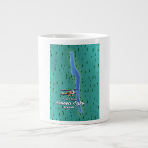 Seneca Lake, NYC lake map Large Coffee Mug