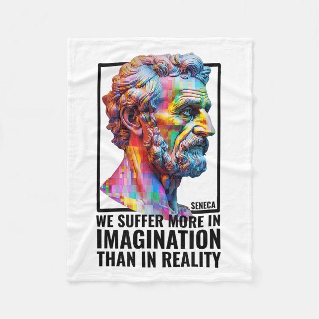 Seneca Overthinking Quote Stoicism Modern Stoic Ph Fleece Blanket (Front)