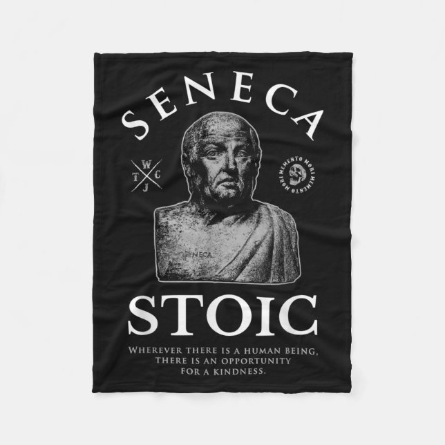 Seneca Quote “opportunity For A Kindness” Stoicism Fleece Blanket (Front)