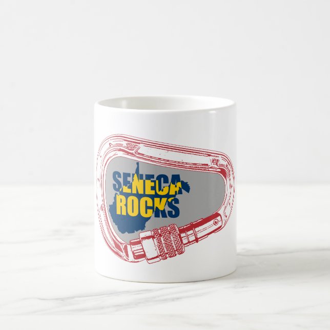 Seneca Rocks Climbing Carabiner Coffee Mug (Center)