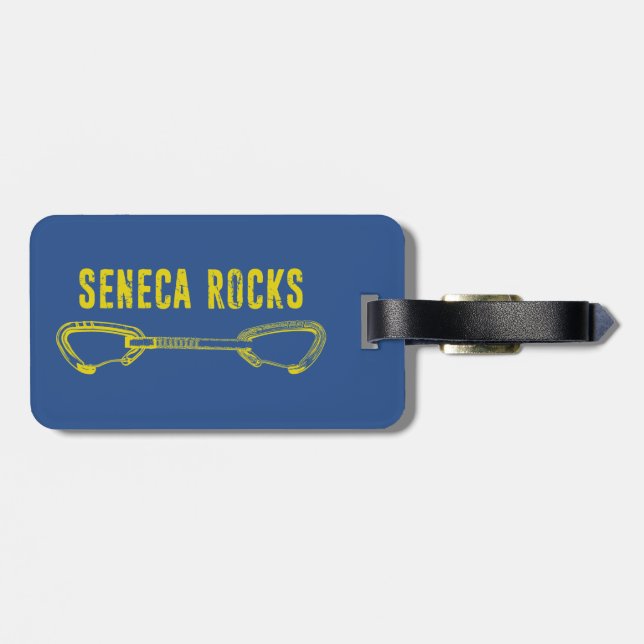 Seneca Rocks Climbing Quickdraw Luggage Tag (Back Horizontal)