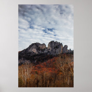 Seneca Rocks in Fall, West Virginia Poster