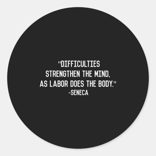 Seneca Stoic Philosophy Quote  Classic Round Sticker (Front)