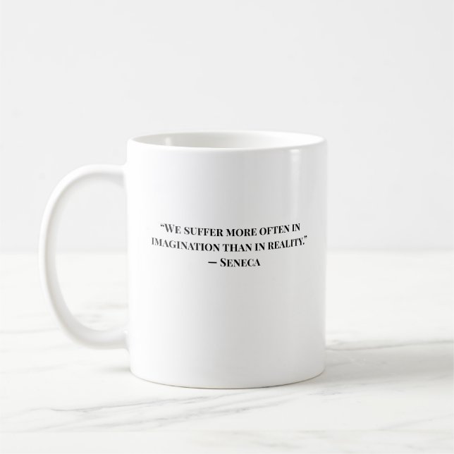 Seneca Stoic Wisdom Mug — Calm Your Anxious Mind (Left)